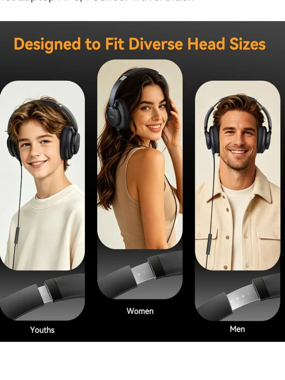 Wired Headphones with Microphone, Over Ear Lightweight